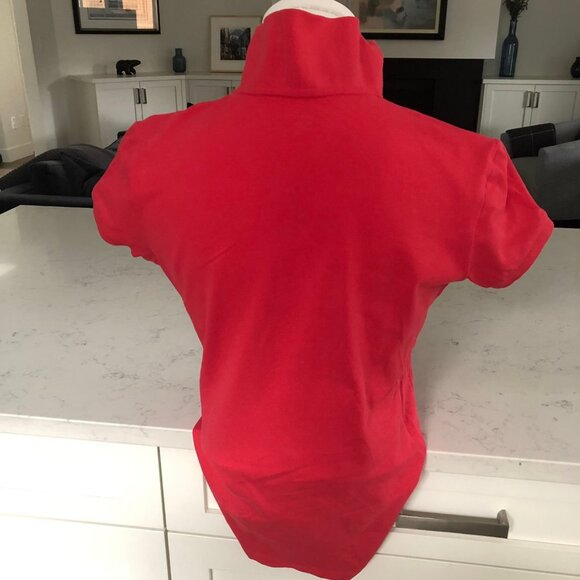 Calvin Klein Casual Cap Sleeve V Neck Cotton w Spandex Polo Shirt Coral Sz M - Picture 5 of 15